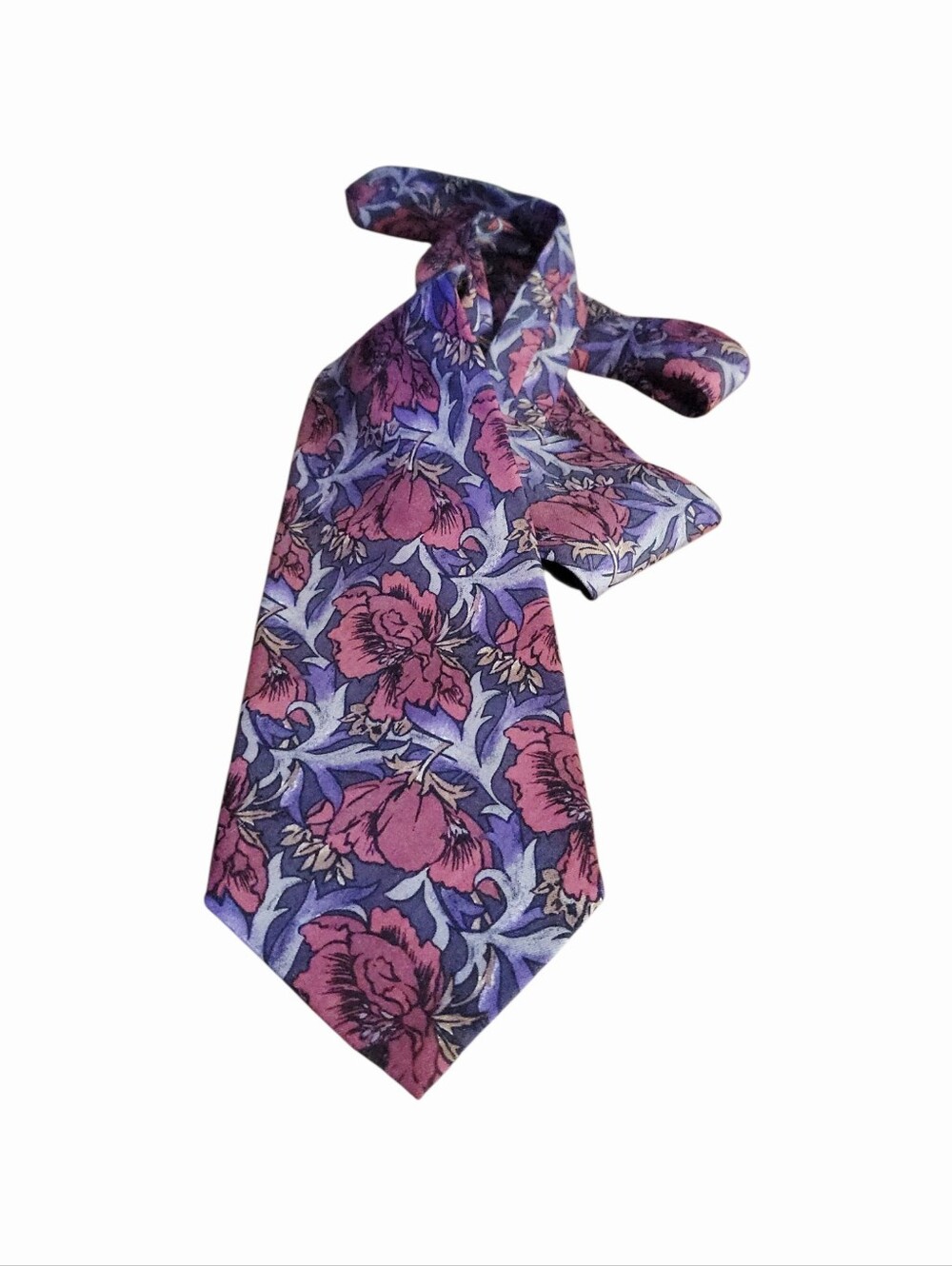 Vintage Geoffrey Beene Silk Poppy Floral Necktie